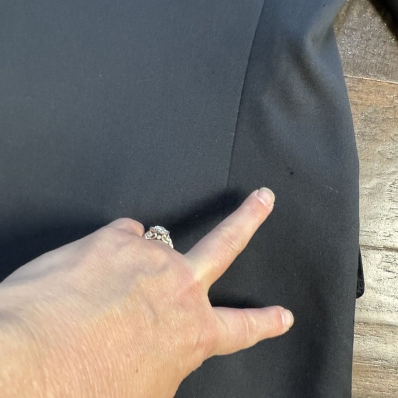 CANALI Mens 3 Button Suit Jacket Lana Wool Blazer Coat Black Mens 44 L FLAWS - Picture 9 of 13